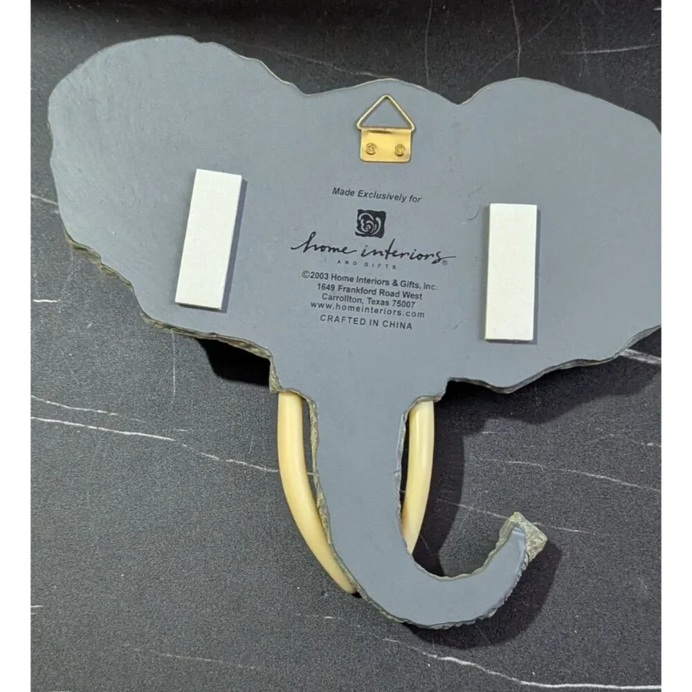 Home Interiors  Resin 2003 Elephant Head Wall Sculpture Decor‎ Plaque